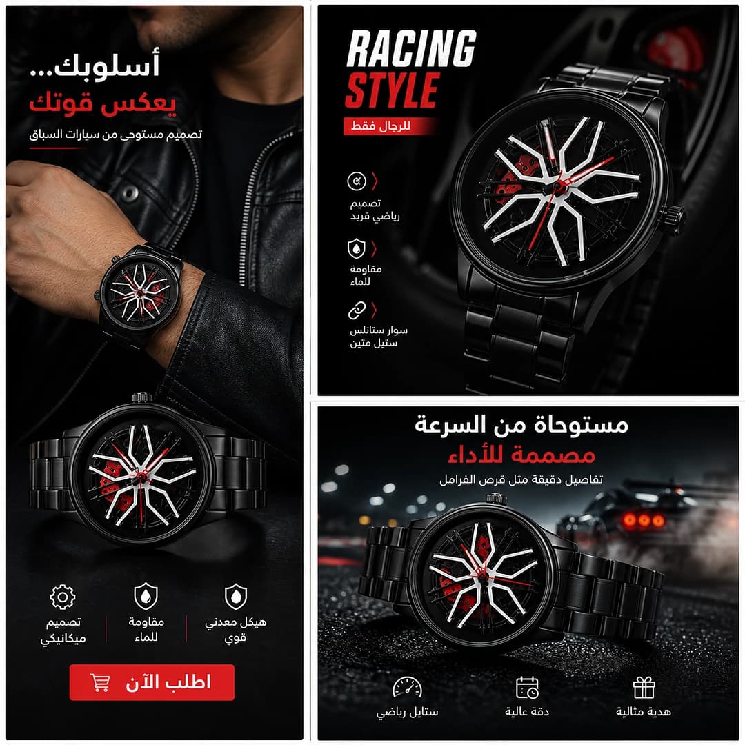 ساعة Racing Style – تصميم مستوحى من سيارات السباق